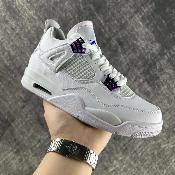 Air Jordan 4 Retro White Purple Sneakers - 1