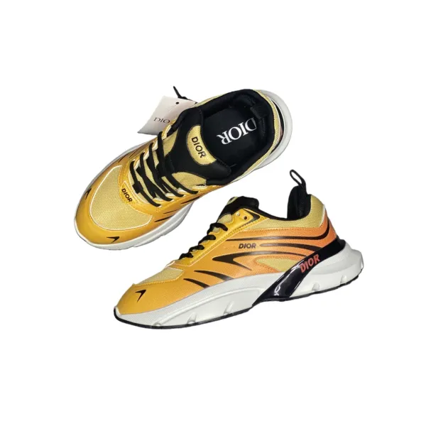 Dior B44 Low Yellow Orange Gradient Sneakers - 1