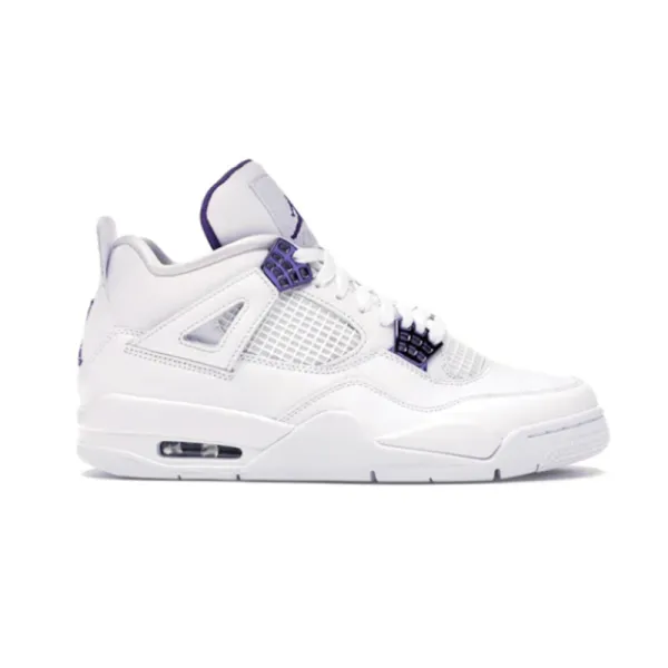 Air Jordan 4 Retro White Purple Sneakers - 1
