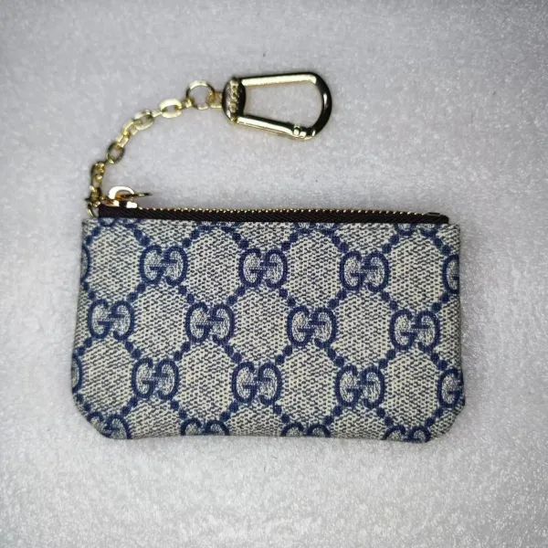 Gucci GG Marmont Keychain Pouch Navy and Beige - 1