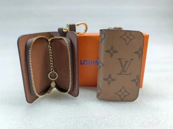 Louis Vuitton Monogram Key Pouch Brown Leather Accessories - 1