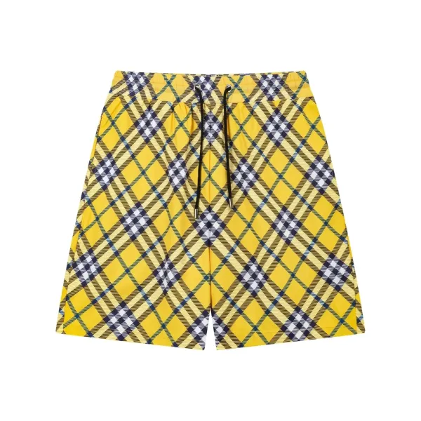 Burberry Check Print Swim Shorts Yellow - 1
