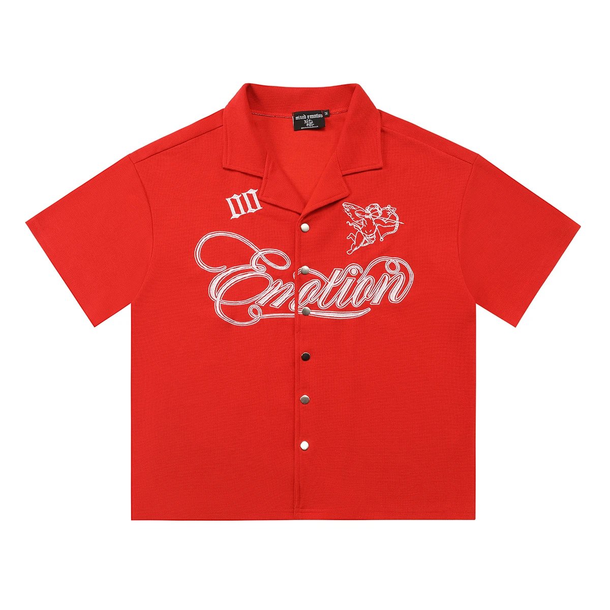 Mixed Emotion Emotion Script Knit Polo Red
