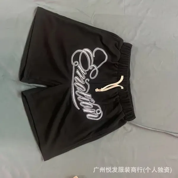 Design Streetwear Graphic Sweatpants in Black and Sky Blue - 10