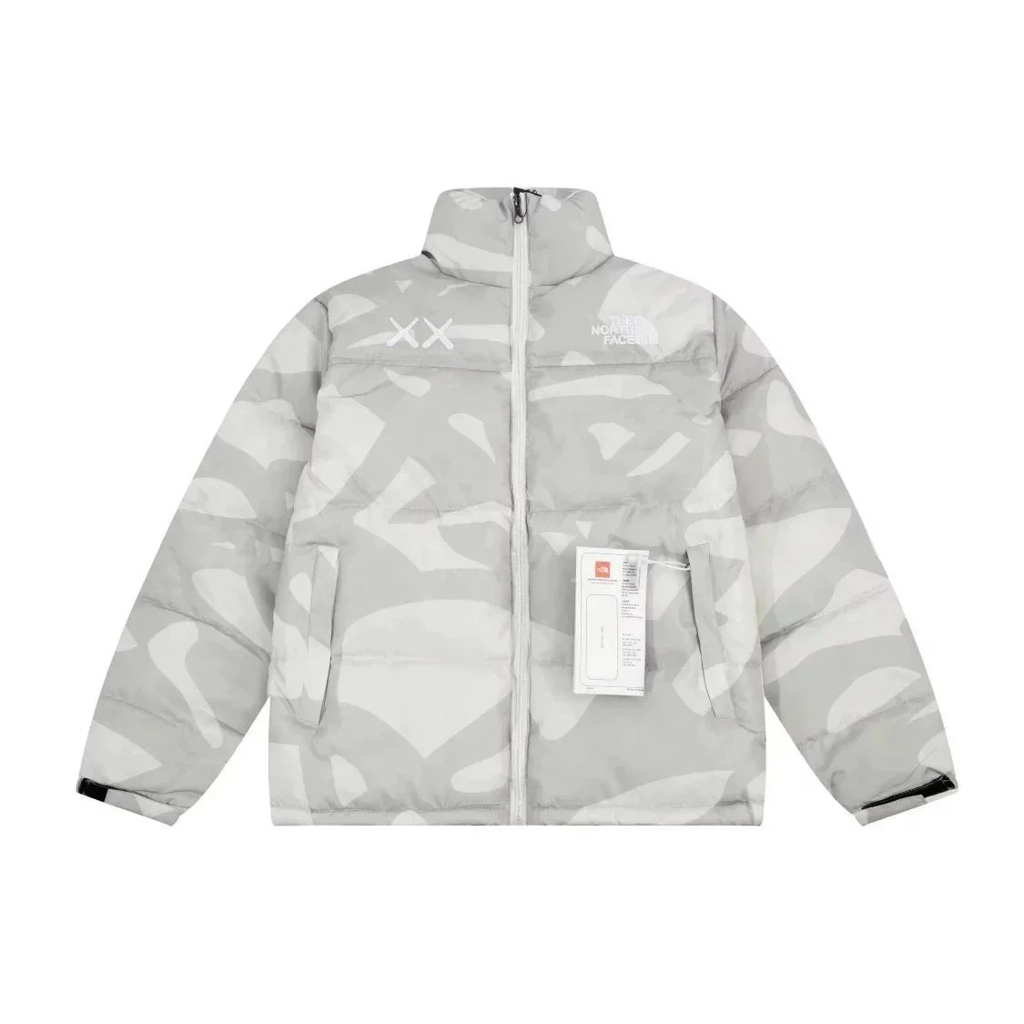 The North Face x KAWS Nuptse Jacket Gray Camo Down-Jacket