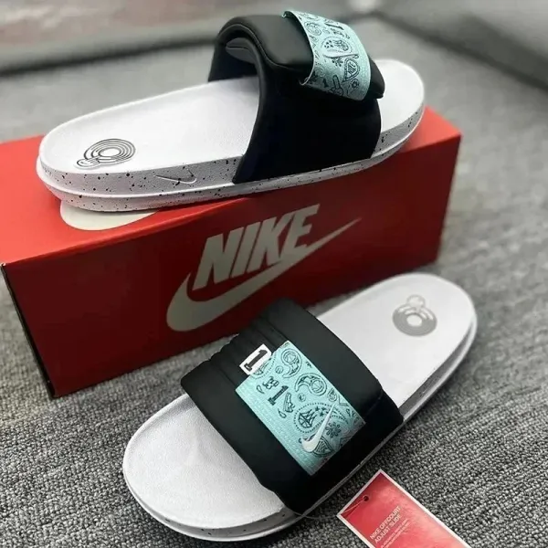 Nike Benassi JDI Bandana Print White/Black Slippers - 1