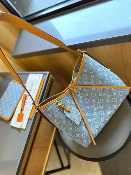 Louis Vuitton Monogram Denim Hobo Bag Light Blue - 1
