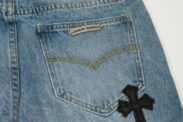 Gallery Dept. Cross-Embroidered Distressed Beige Jeans - 6