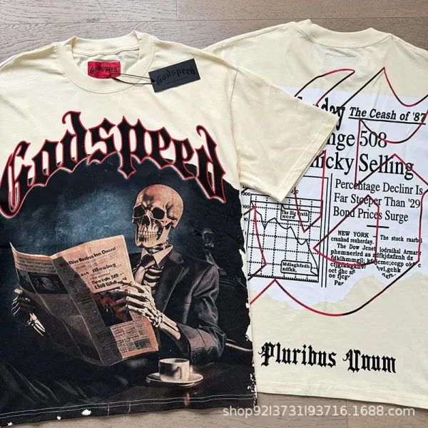 Godspeed Pluribus Unum Cream Graphic T-Shirt - 1