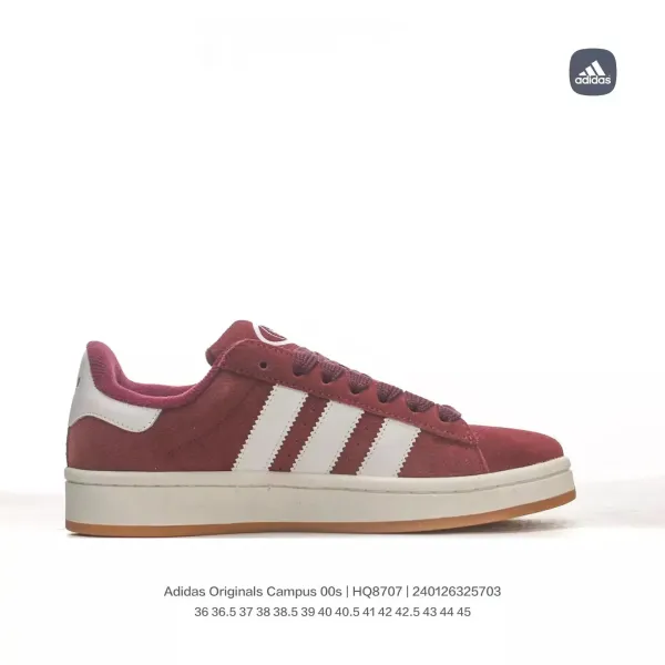 Adidas Originals Campus 00s Burgundy Suede Sneakers - 1