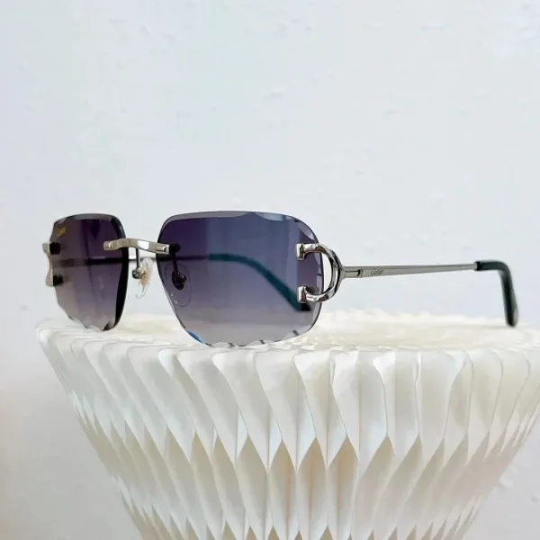 Cartier Santos de Cartier Rimless Sunglasses Gradient Purple Sunglasses - 1