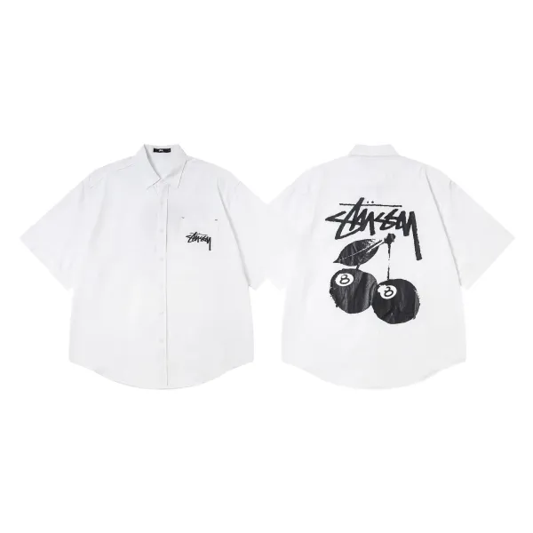 Stüssy Cherry 8-Ball Short-Sleeve Shirt White - 1