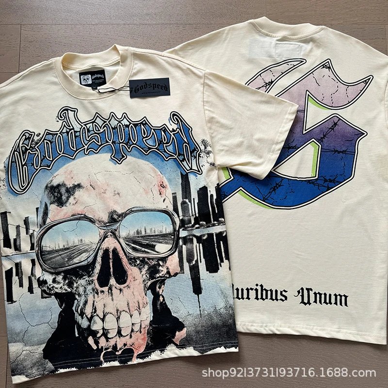 Godspeed Racing Beach Print T-Shirt Beige - 41