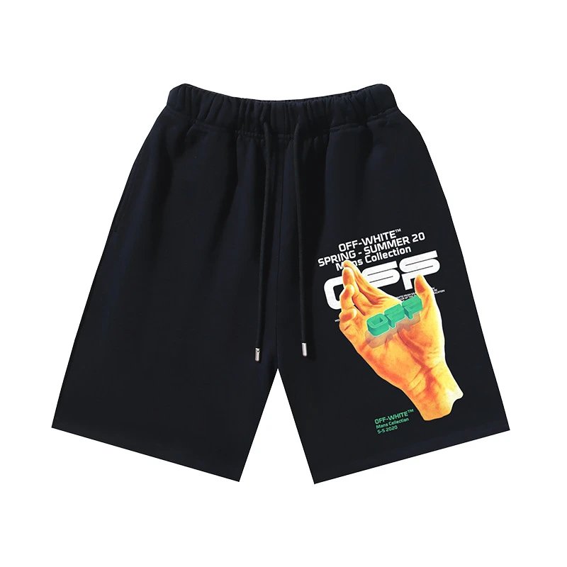 Off-White Spring-Summer 20 Mens Collection Hand Holding Green Blocks Shorts