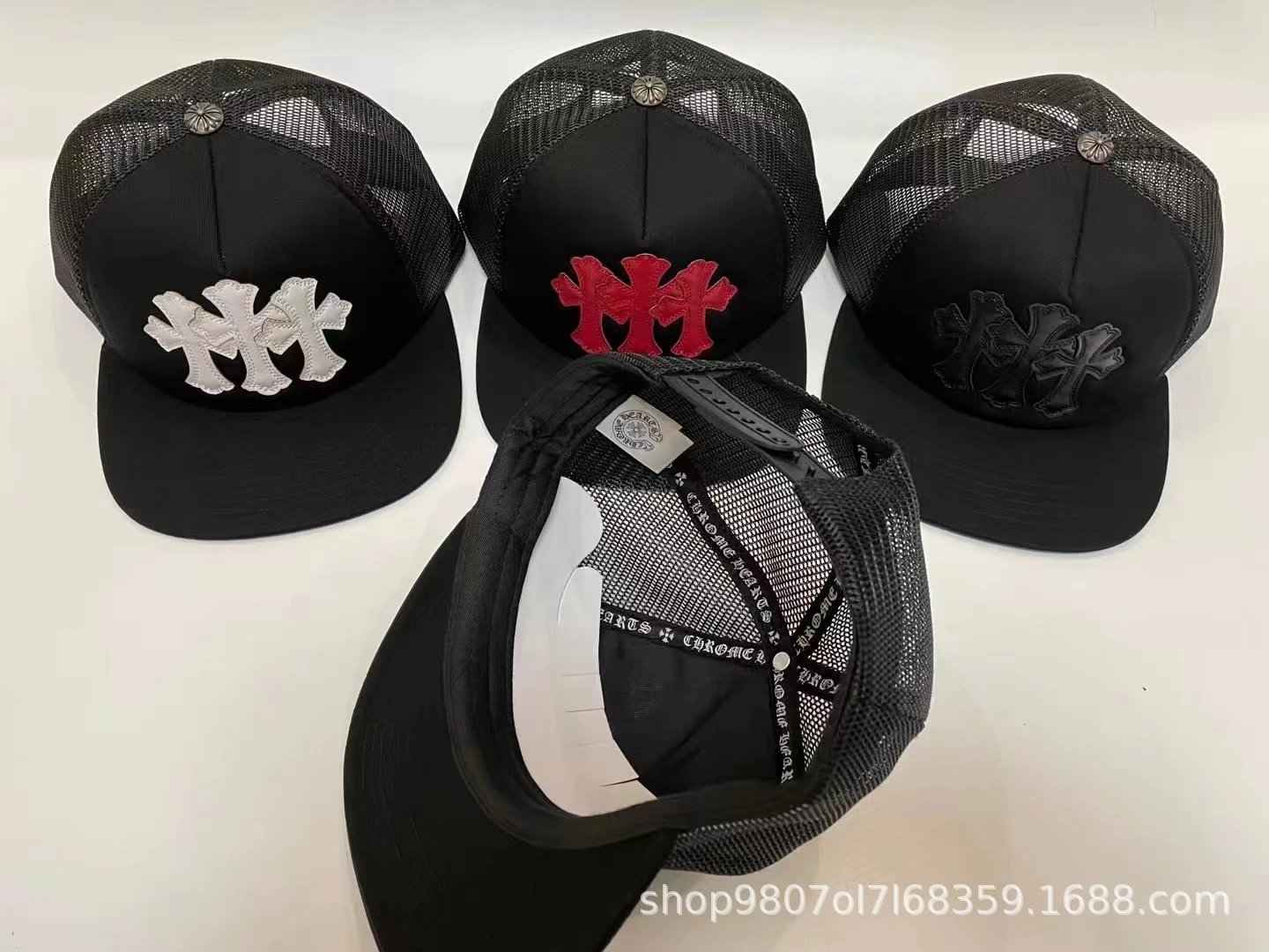 Chrome Hearts Hollywood USA Trucker Cap Black/White - 5