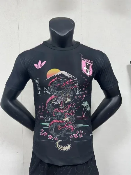 Adidas Originals x Japan Football Association Dragon Graphic Black Sports T-Shirt - 1