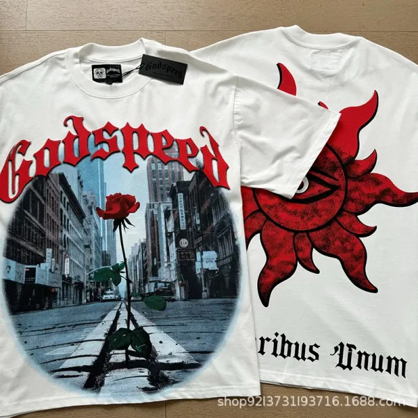 Godspeed Rose Street Scene T-Shirt White - 1