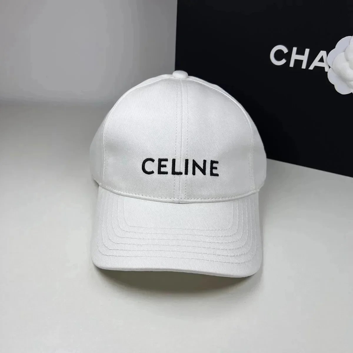 Ketav Horse Embroidery White Baseball Cap with Tan Brim - 9