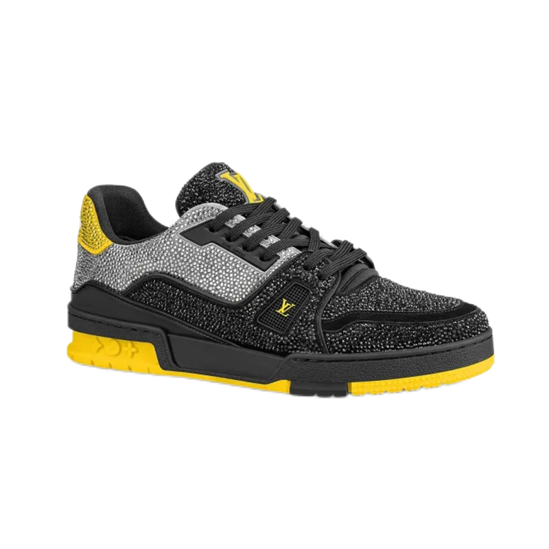 Louis Vuitton Trainer Crystal Black Silver Sneakers - 4