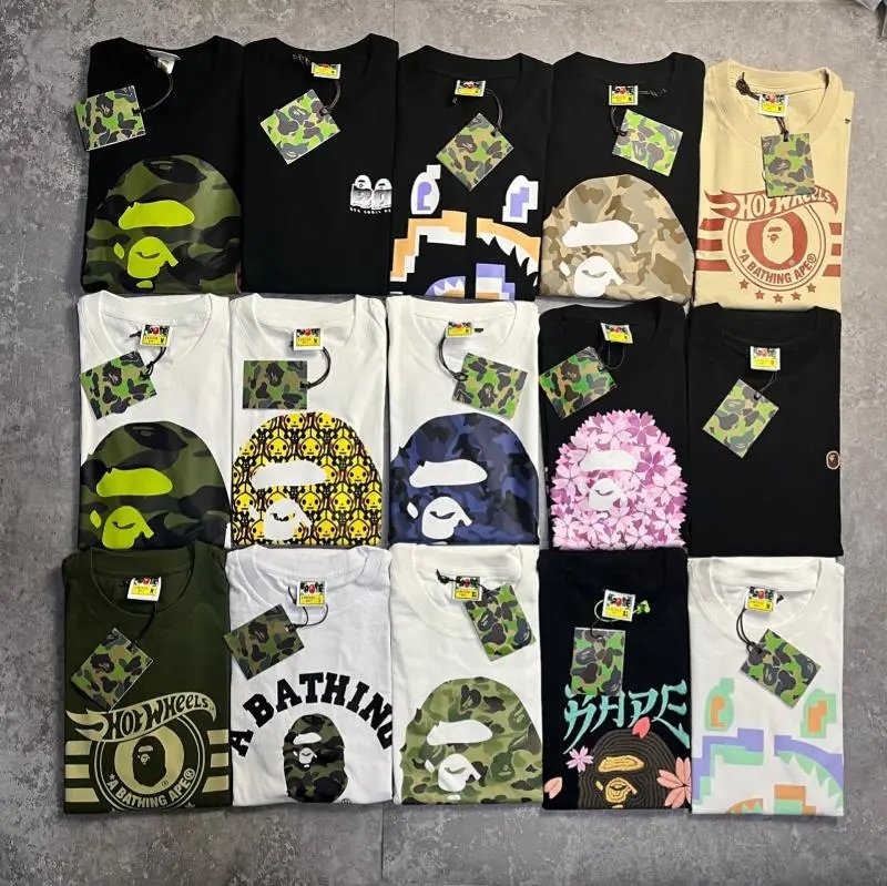 A Bathing Ape Classic猿人头印花T恤系列 Black/White/Multicolor T-Shirt - 11