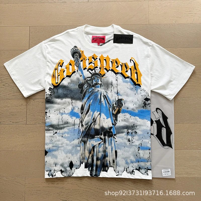 Godspeed Racing Beach Print T-Shirt Beige - 34