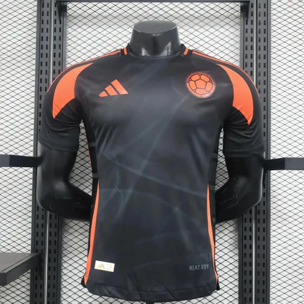 Adidas Colombia National Team Training Jersey Black Orange Sports T-Shirt - 1