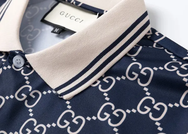 Gucci GG Monogram Navy Blue Polo and Shorts Set - 12