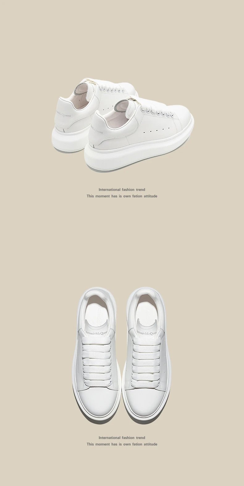 Alexander McQueen Oversized Sole White Sneakers - 19