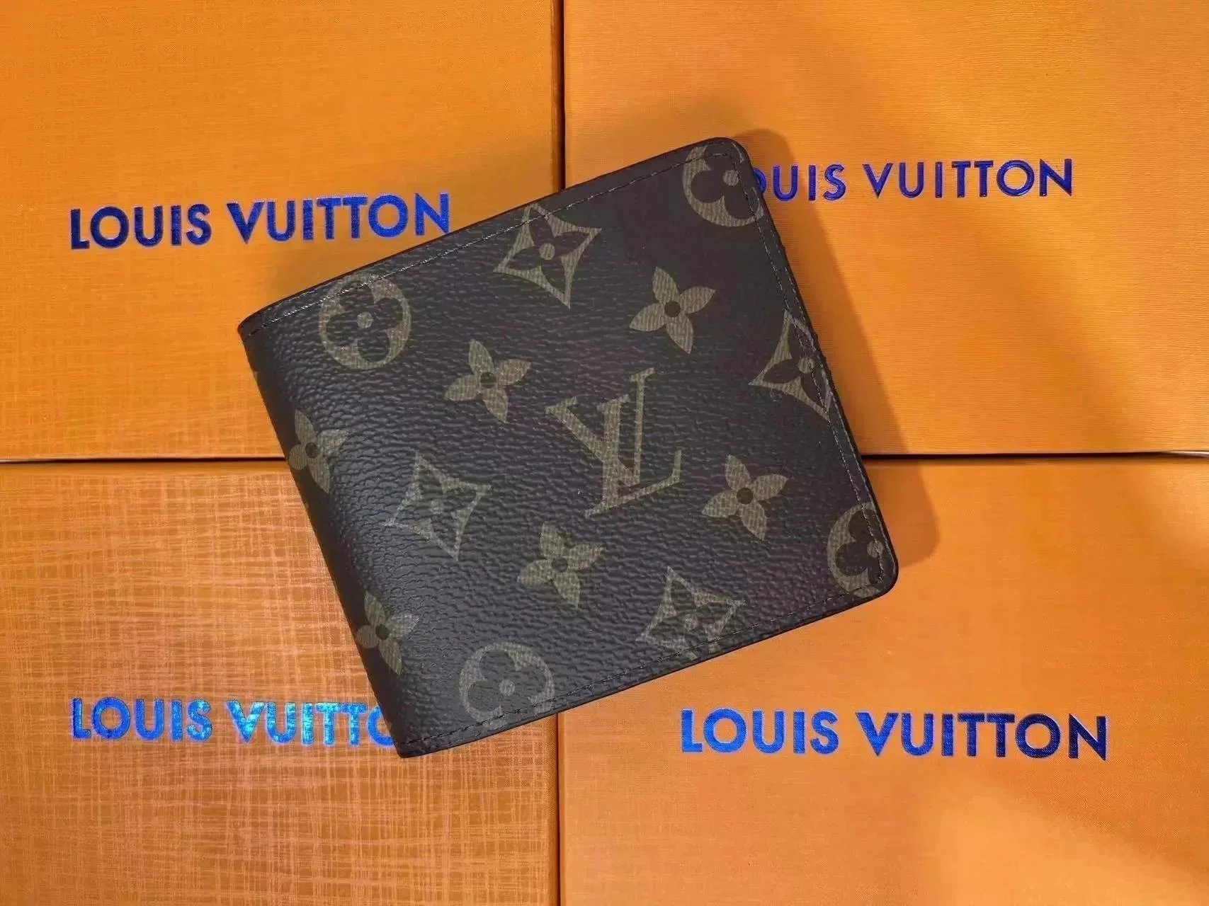 Louis Vuitton Monogram Eclipse Bifold Wallet Black
