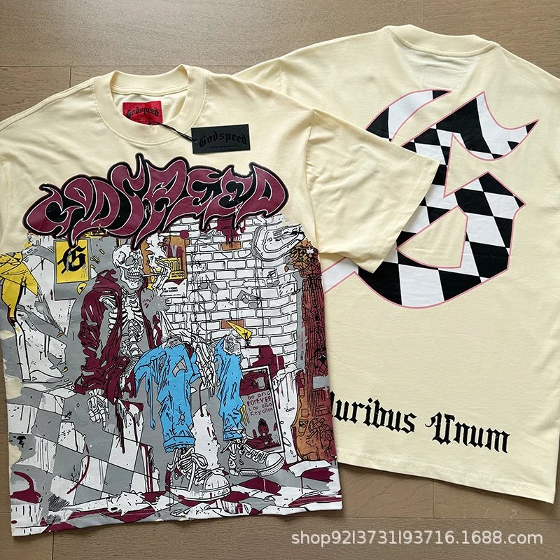 Godspeed Racing Beach Print T-Shirt Beige - 40