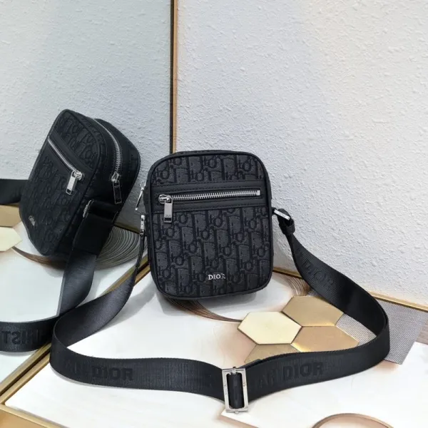 Dior Oblique Monogram Black Crossbody Bag - 1