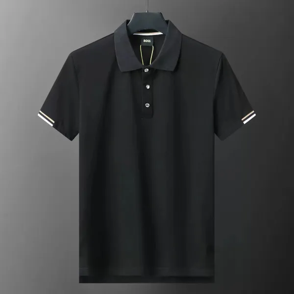 Hugo Boss Polo Shirt Black with Contrast Trim Polo-Shirt - 1