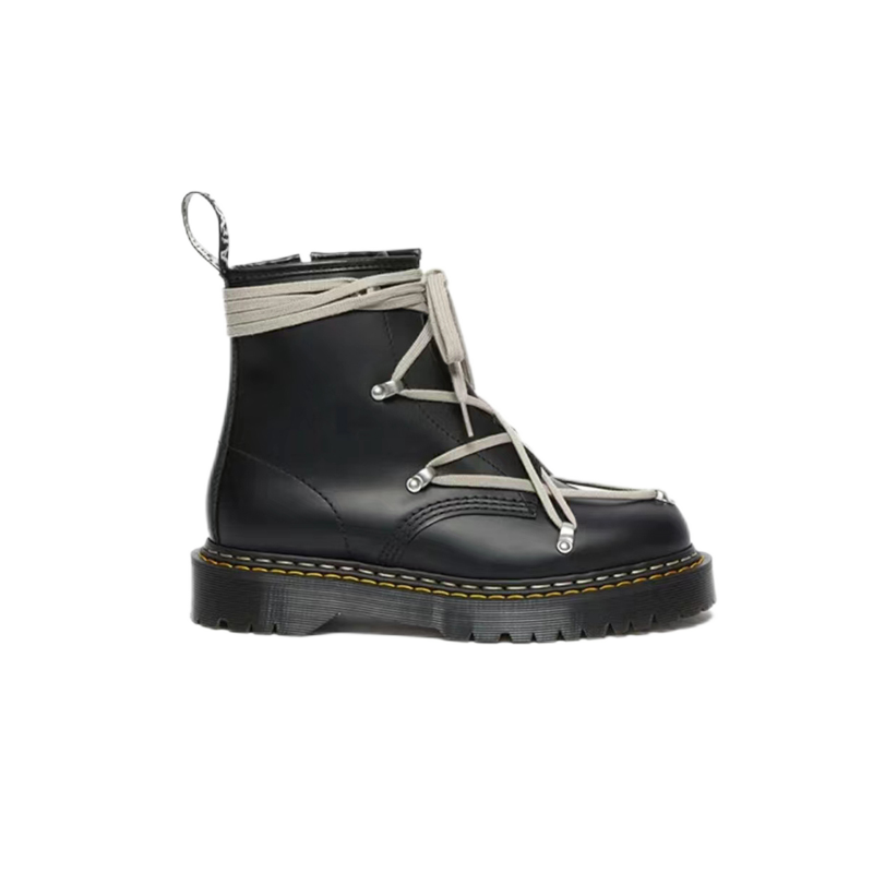 Rick Owens DRKSHDW Ramones High-Top Black Leather Boots - 17