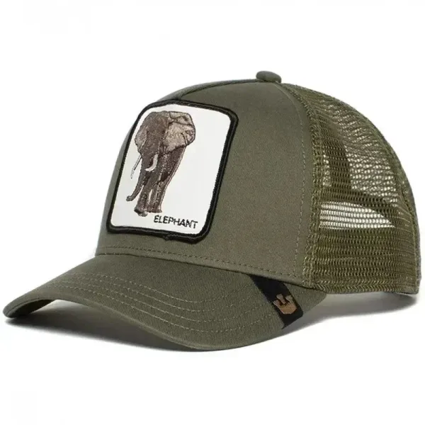 Goorin Bros Elephant Patch Trucker Hat Army Green Baseball Cap - 1