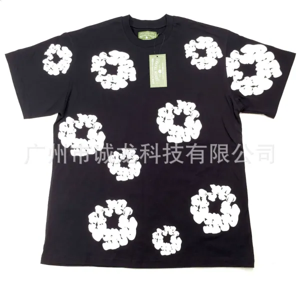 Denim Tears x African Diaspora Goods Floral Ring Print Black T-Shirt - 1