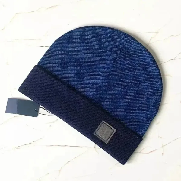Stone Island Beanie Navy Knit Hat - 1
