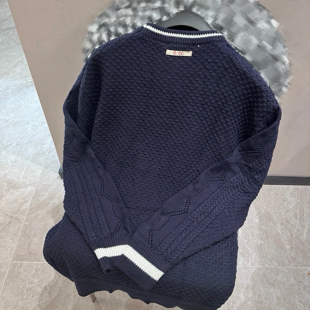 Maison Margiela Replica Cable Knit Sweater Navy - 4