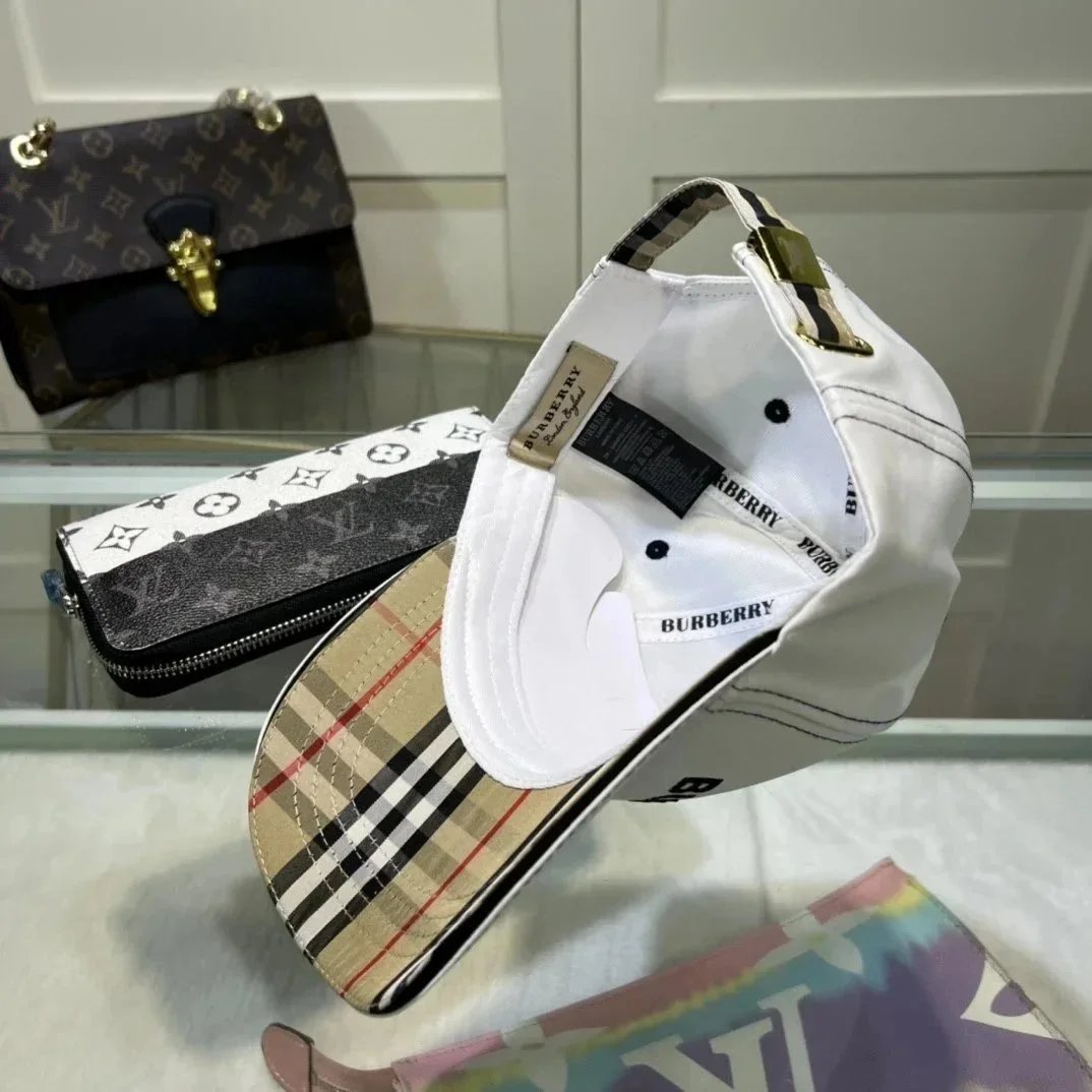 Burberry Classic Check Baseball Cap Beige - 6