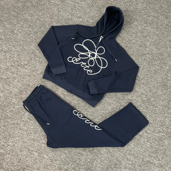 Celine Logo Print Navy Blue Hoodie and Sweatpants Set - 5