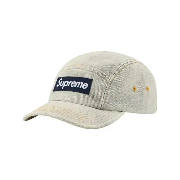 Supreme Denim Camp Cap Beige Hats - 1
