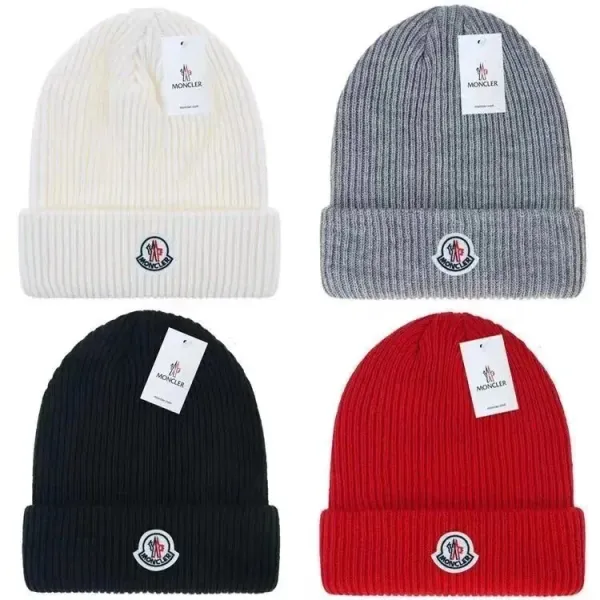Moncler Logo Beanie Red Knit Hat - 5