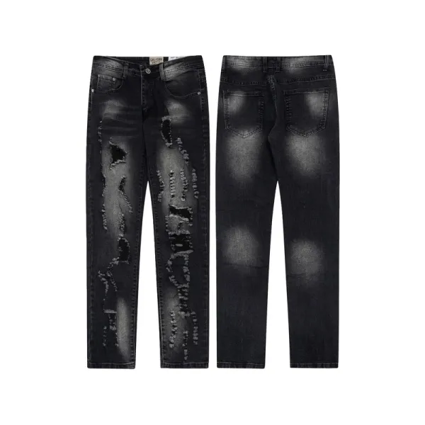 Design Wide-Leg Split-Hem Light Wash Jeans - 12