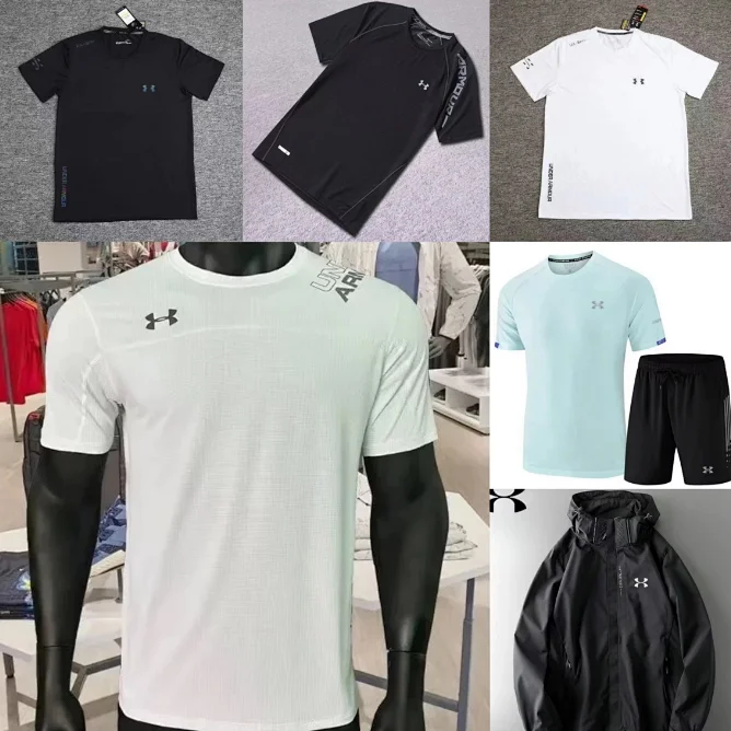 U Andem Foreign Trade Ice Silk Speed Drying T Short Sleeve Men's Outdoor Sports Moisture wicking Loose American Lightweight Breathable-
