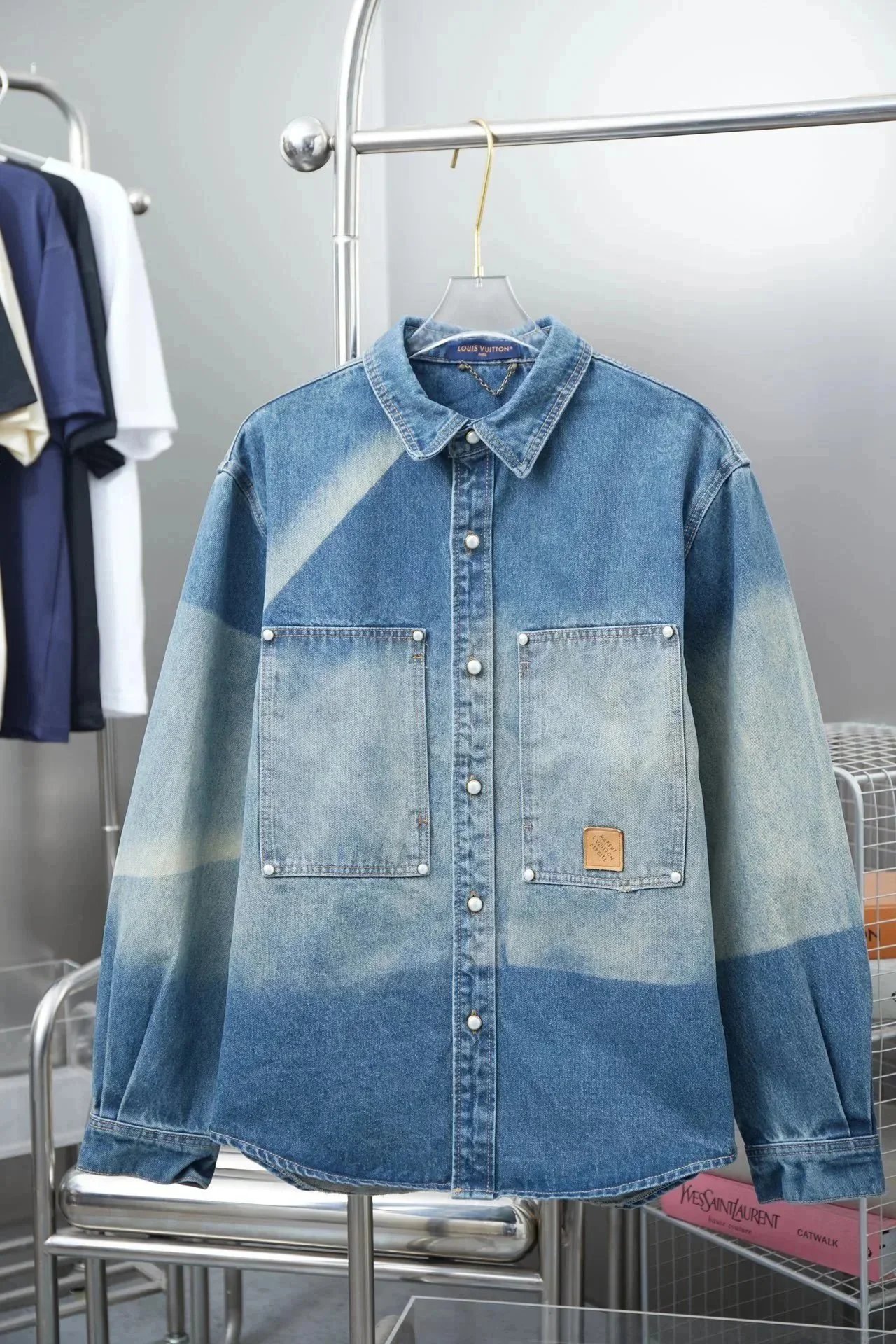 Louis Vuitton Jackets Collared zip work jacket with patch pockets — Lou-39
