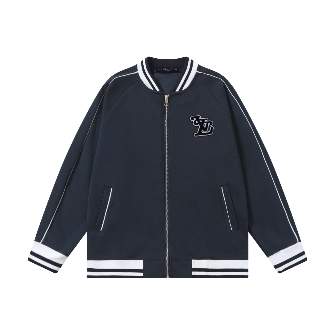 Louis Vuitton Jackets Collared zip work jacket with patch pockets — Lou-44-03
