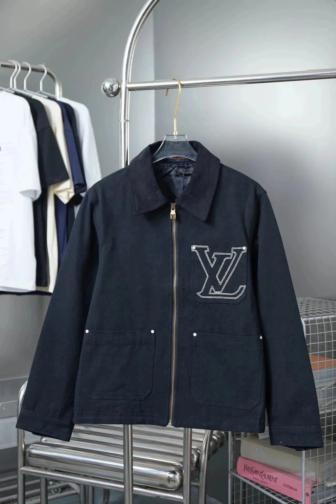 Louis Vuitton Monogram Embroidered Bomber Jacket Burgundy - 4