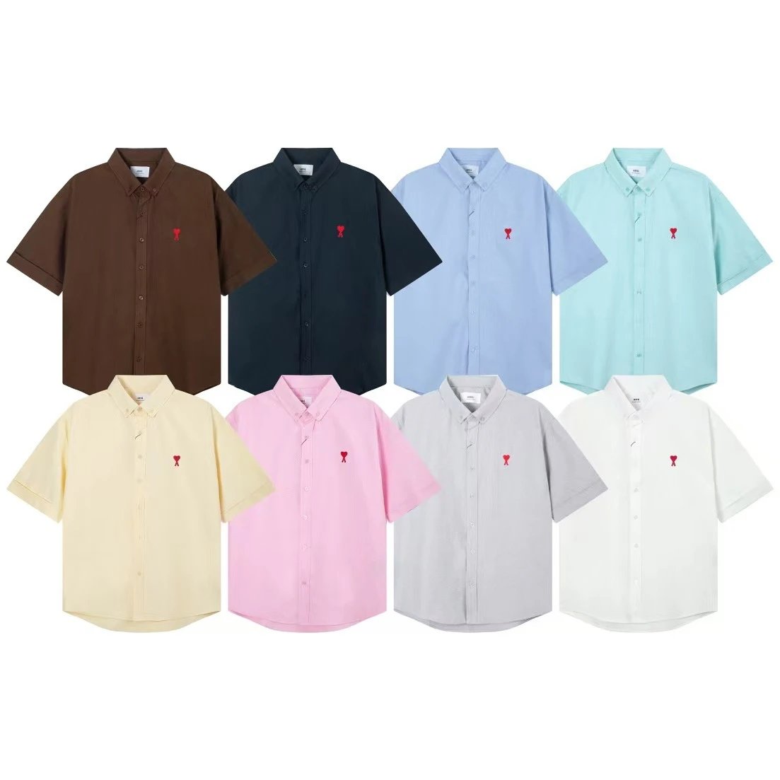 Embroidered round neck short sleeved T-shirt for men and women, loose casual top