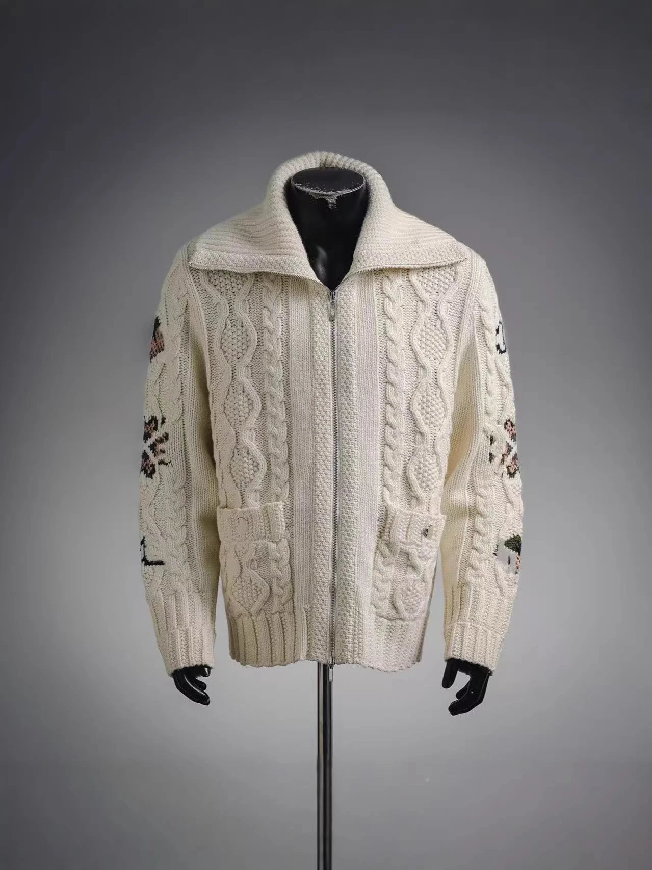 Chrome Hearts Tweed Zip Cardigan