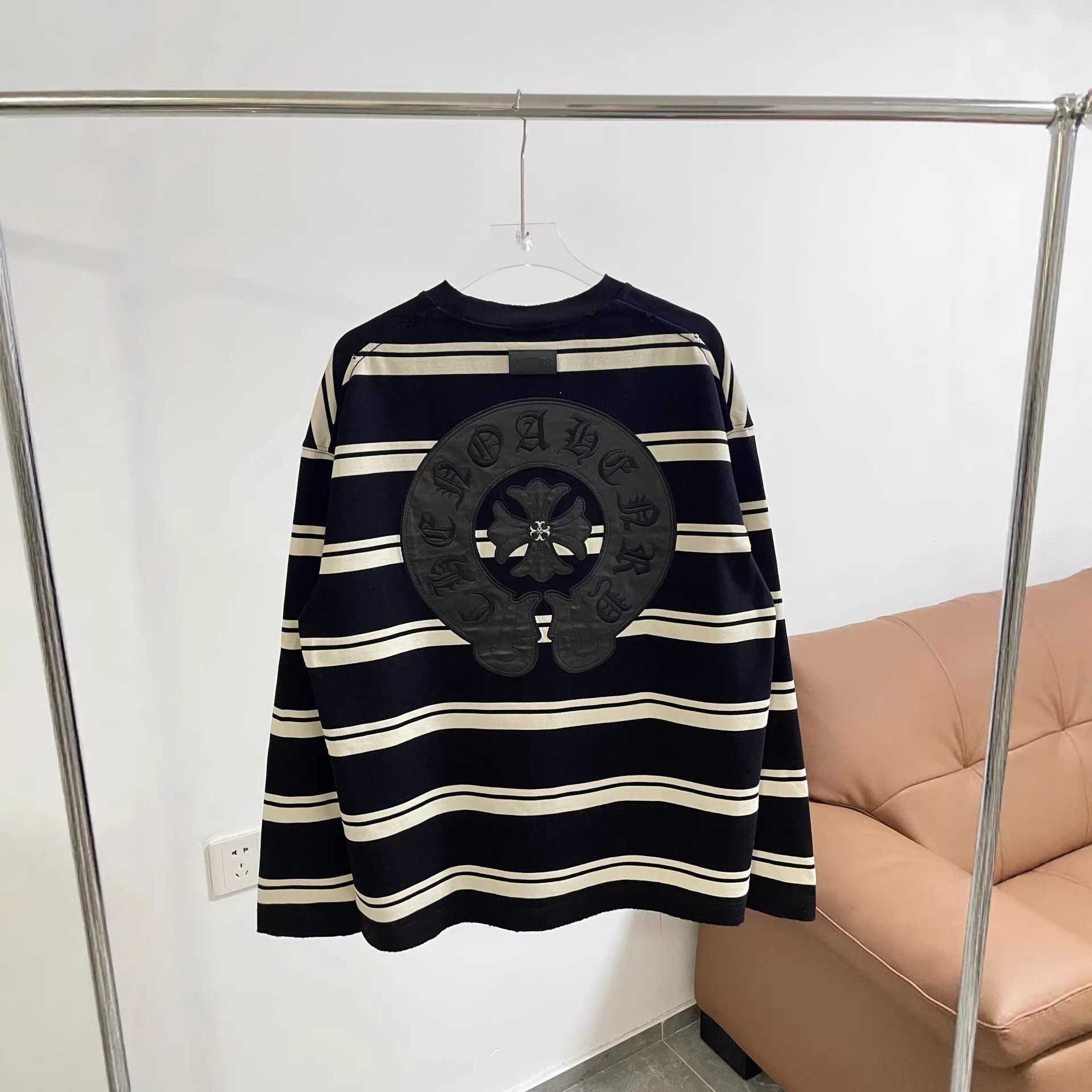 Chrome Hearts Stripe Horseshoe Logo Sweatshirt