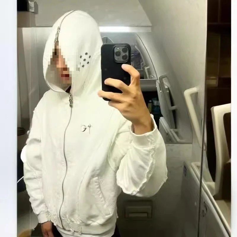 Thug Club Vibe Washed Metal Zip Hoodie